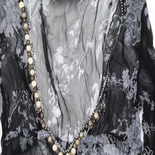 Lini Womens Black Flecked Polyester Cover Up Size M
