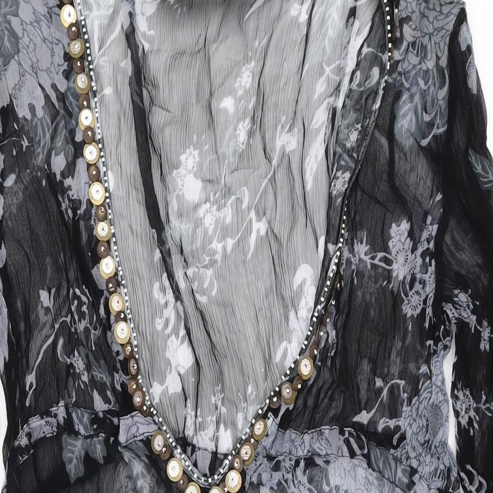 Lini Womens Black Flecked Polyester Cover Up Size M