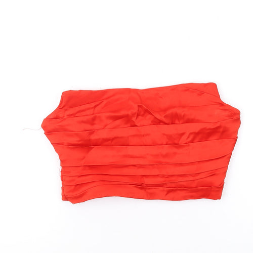Zara Womens Red Viscose Basic Blouse Size S Sweetheart