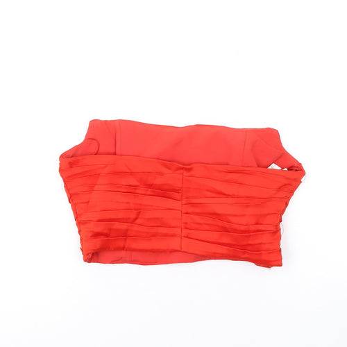 Zara Womens Red Viscose Basic Blouse Size S Sweetheart