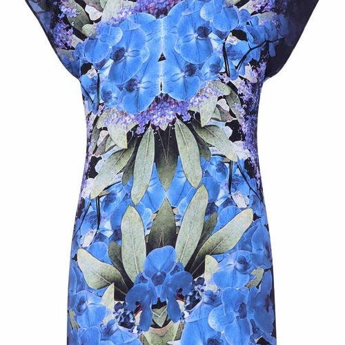 Dorothy Perkins Womens Blue Geometric Polyester T-Shirt Dress Size 8 Round Neck Pullover