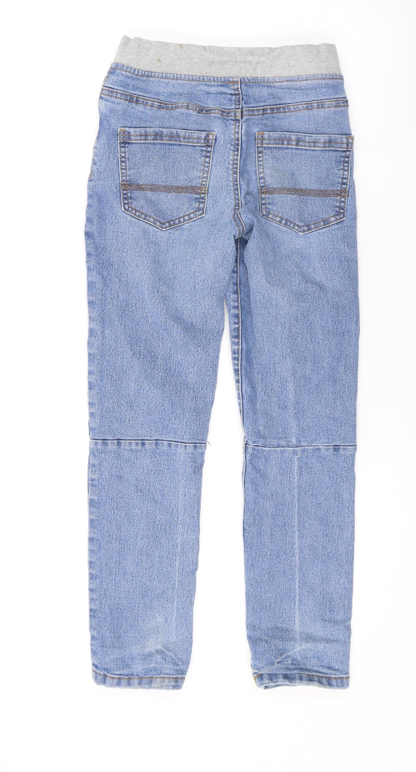 Denim & Co. Boys Blue Polyester Skinny Jeans Size 9-10 Years L22 in Regular Drawstring