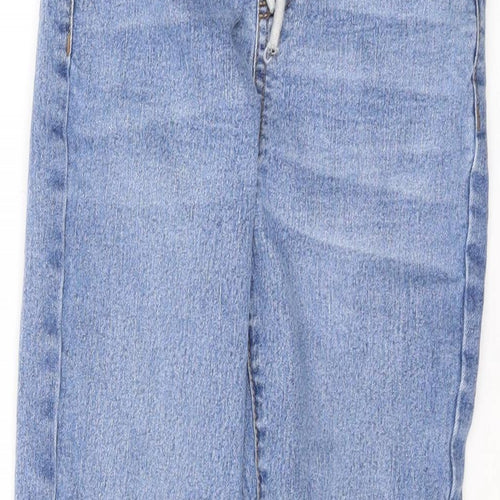 Denim & Co. Boys Blue Polyester Skinny Jeans Size 9-10 Years L22 in Regular Drawstring
