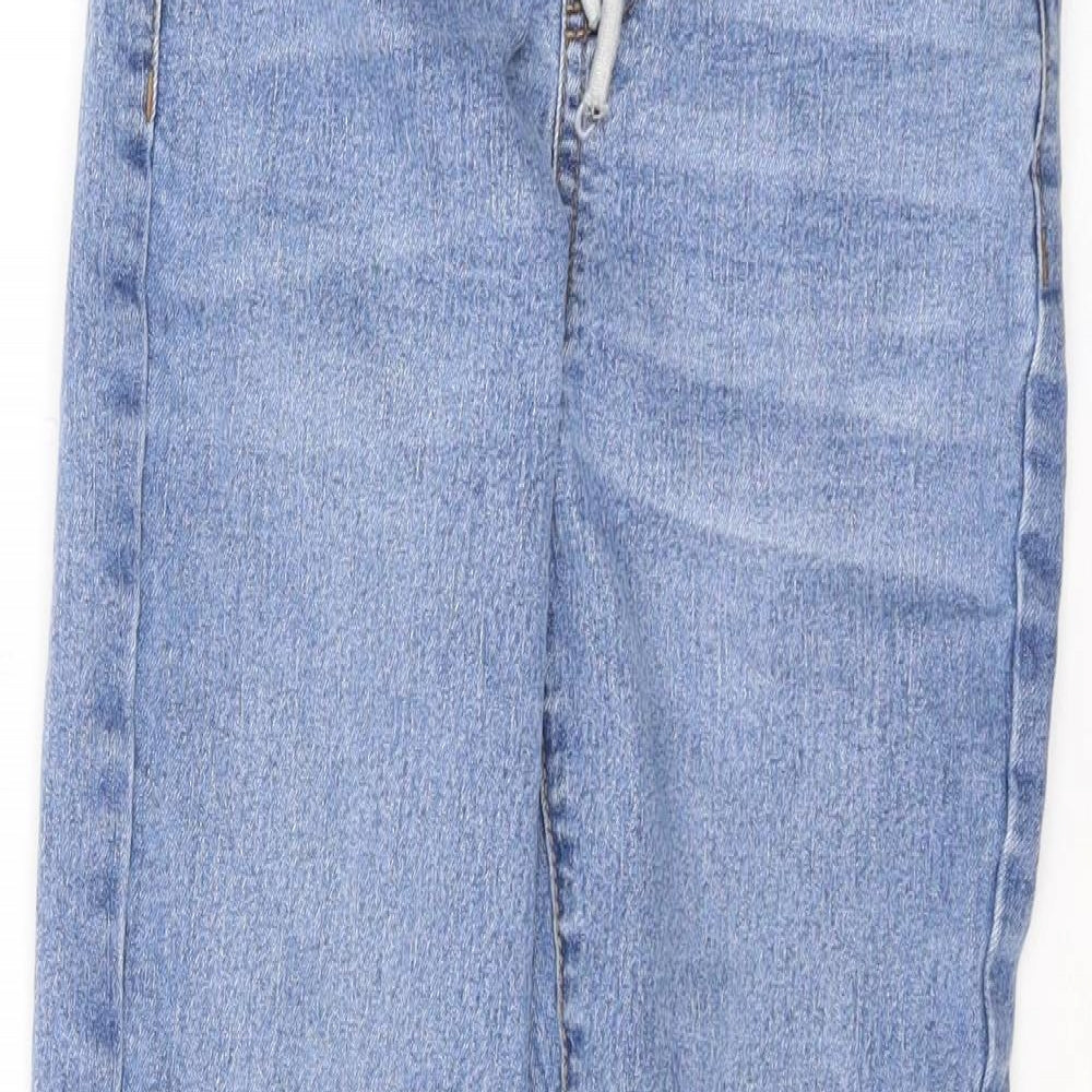 Denim & Co. Boys Blue Polyester Skinny Jeans Size 9-10 Years L22 in Regular Drawstring