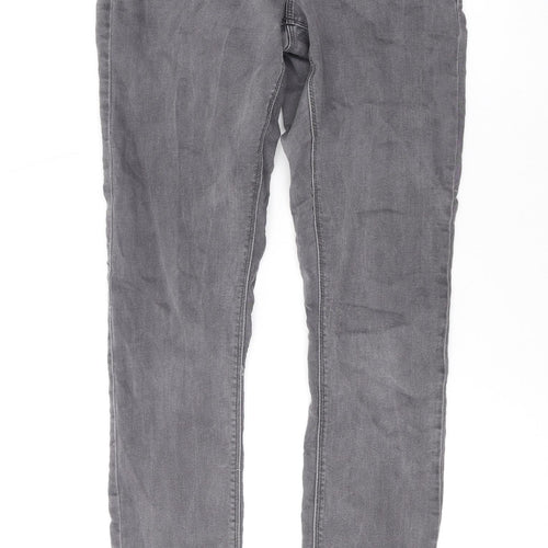 Dorothy Perkins Womens Grey Cotton Skinny Jeans Size 8 L28 in Regular Zip