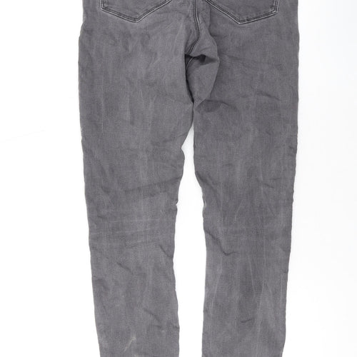 Dorothy Perkins Womens Grey Cotton Skinny Jeans Size 8 L28 in Regular Zip