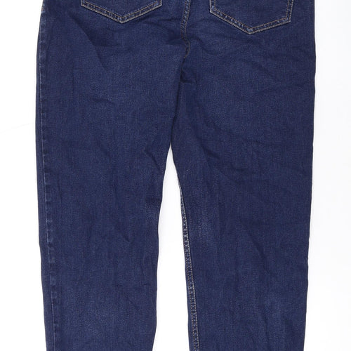 Marks and Spencer Womens Blue Cotton Skinny Jeans Size 12 L26 in Regular Zip
