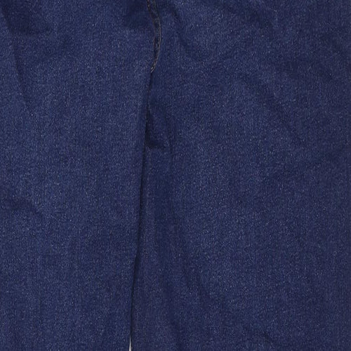 Marks and Spencer Womens Blue Cotton Skinny Jeans Size 12 L26 in Regular Zip