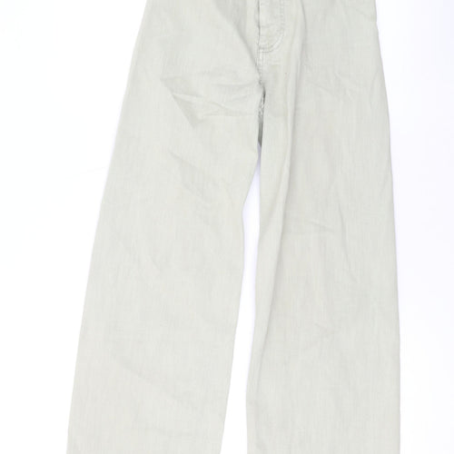 Denim & Co. Womens Green Cotton Wide-Leg Jeans Size 6 L27 in Regular Zip