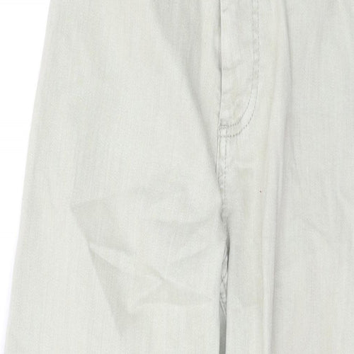 Denim & Co. Womens Green Cotton Wide-Leg Jeans Size 6 L27 in Regular Zip