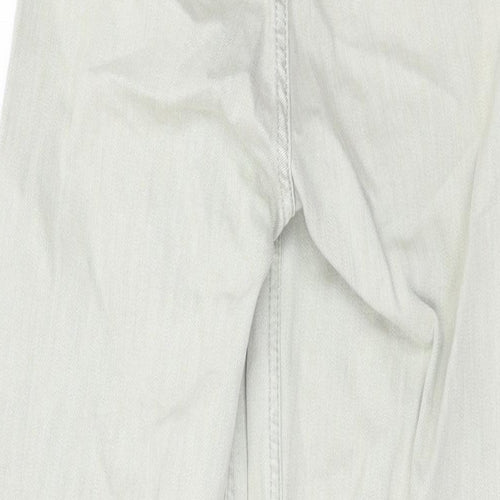 Denim & Co. Womens Green Cotton Wide-Leg Jeans Size 6 L27 in Regular Zip