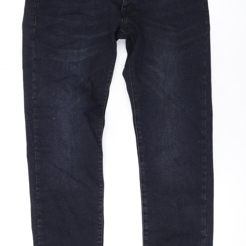 Topman Mens Blue Cotton Skinny Jeans Size 28 in L27 in Regular Zip
