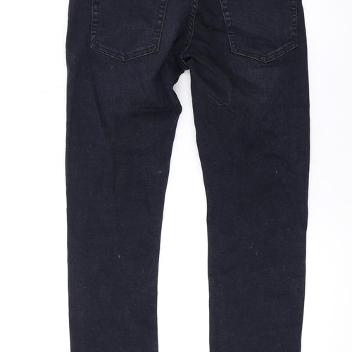 Topman Mens Blue Cotton Skinny Jeans Size 28 in L27 in Regular Zip