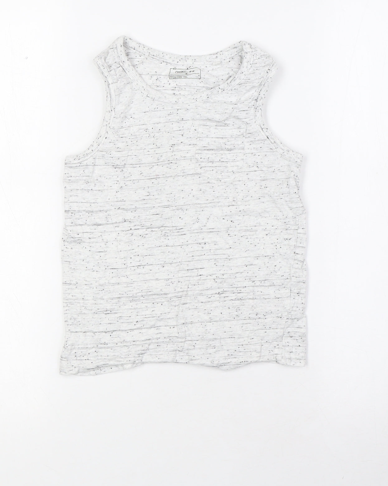 NEXT Boys Grey Cotton Basic Tank Size 5 Years Crew Neck - Pocket