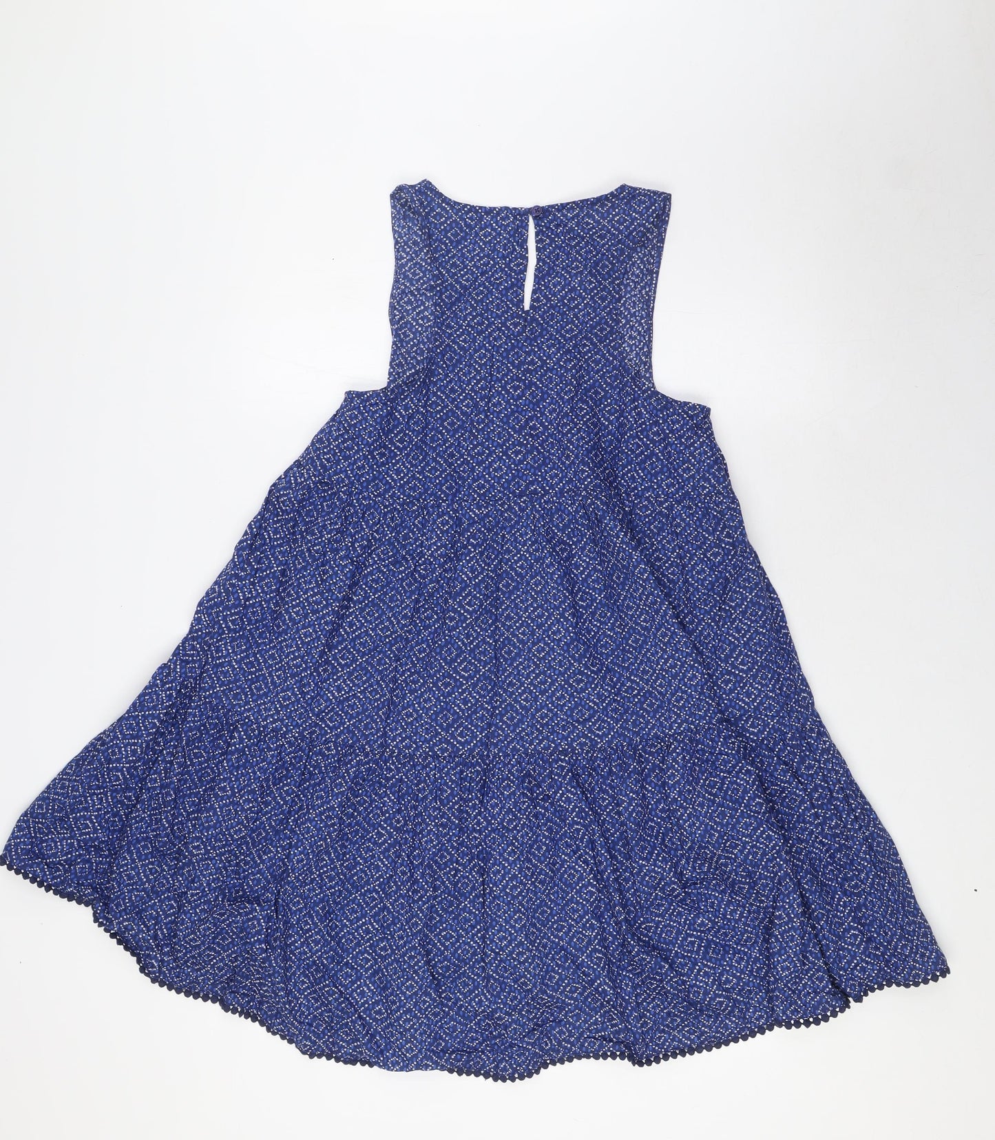 NEXT Girls Blue 100% Cotton A-Line Size 12 Years Round Neck Button