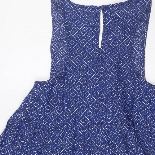 NEXT Girls Blue 100% Cotton A-Line Size 12 Years Round Neck Button