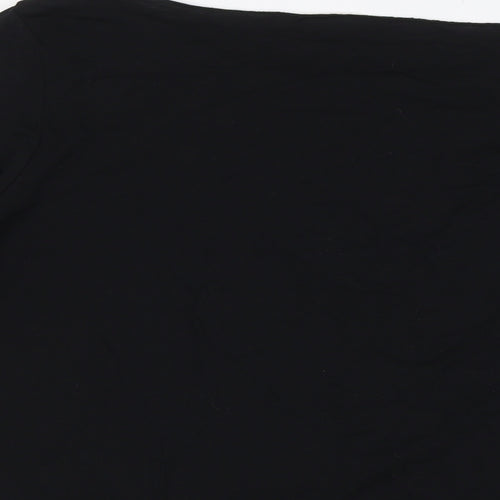 Toast Womens Black Wool Basic Blouse Size 16 Round Neck