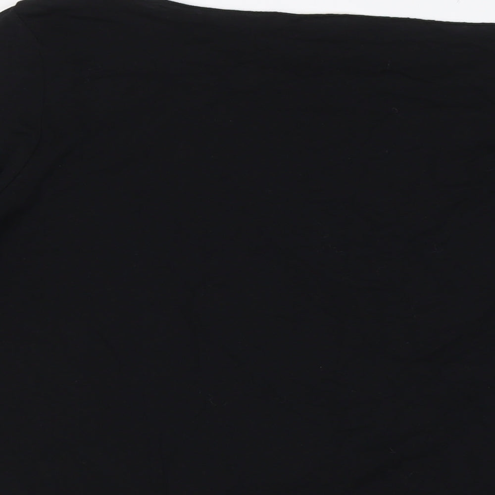 Toast Womens Black Wool Basic Blouse Size 16 Round Neck