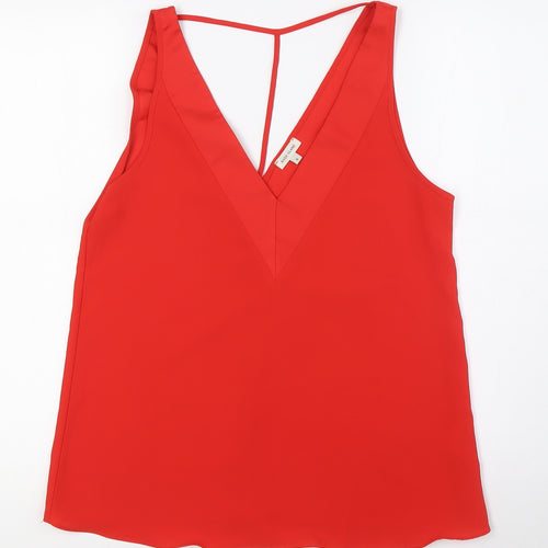 River Island Womens Red Polyester Camisole Blouse Size 6 V-Neck