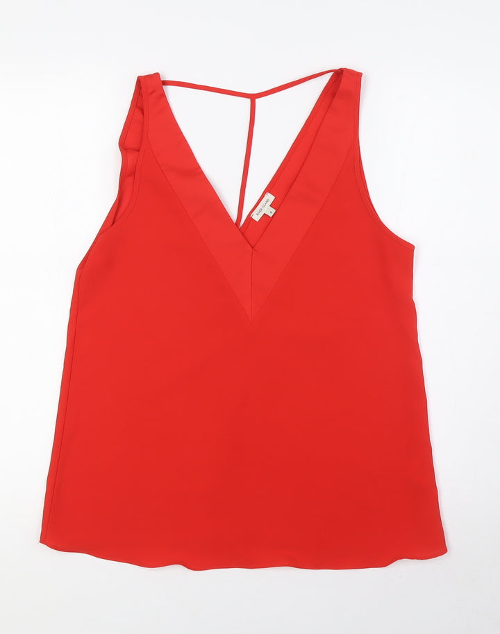 River Island Womens Red Polyester Camisole Blouse Size 6 V-Neck
