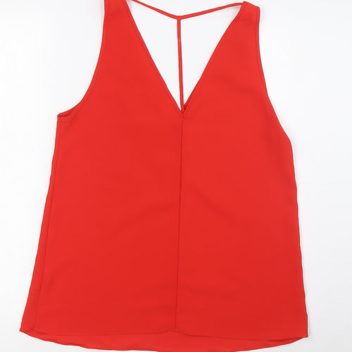 River Island Womens Red Polyester Camisole Blouse Size 6 V-Neck