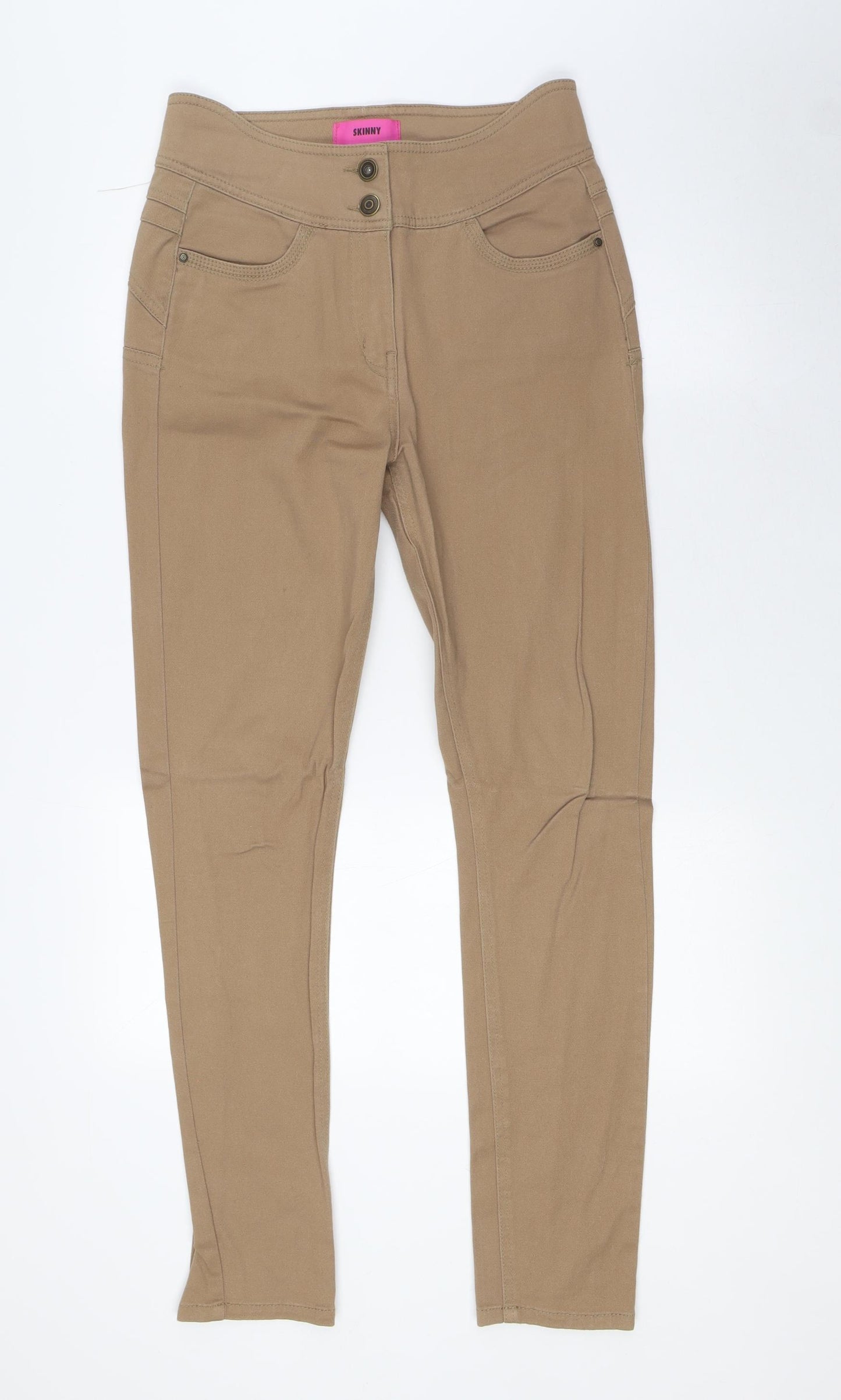George Womens Beige Cotton Straight Jeans Size 12 L30 in Regular Zip
