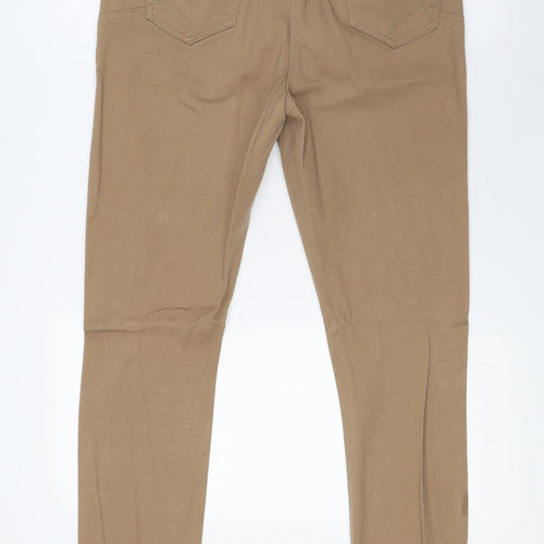 George Womens Beige Cotton Straight Jeans Size 12 L30 in Regular Zip