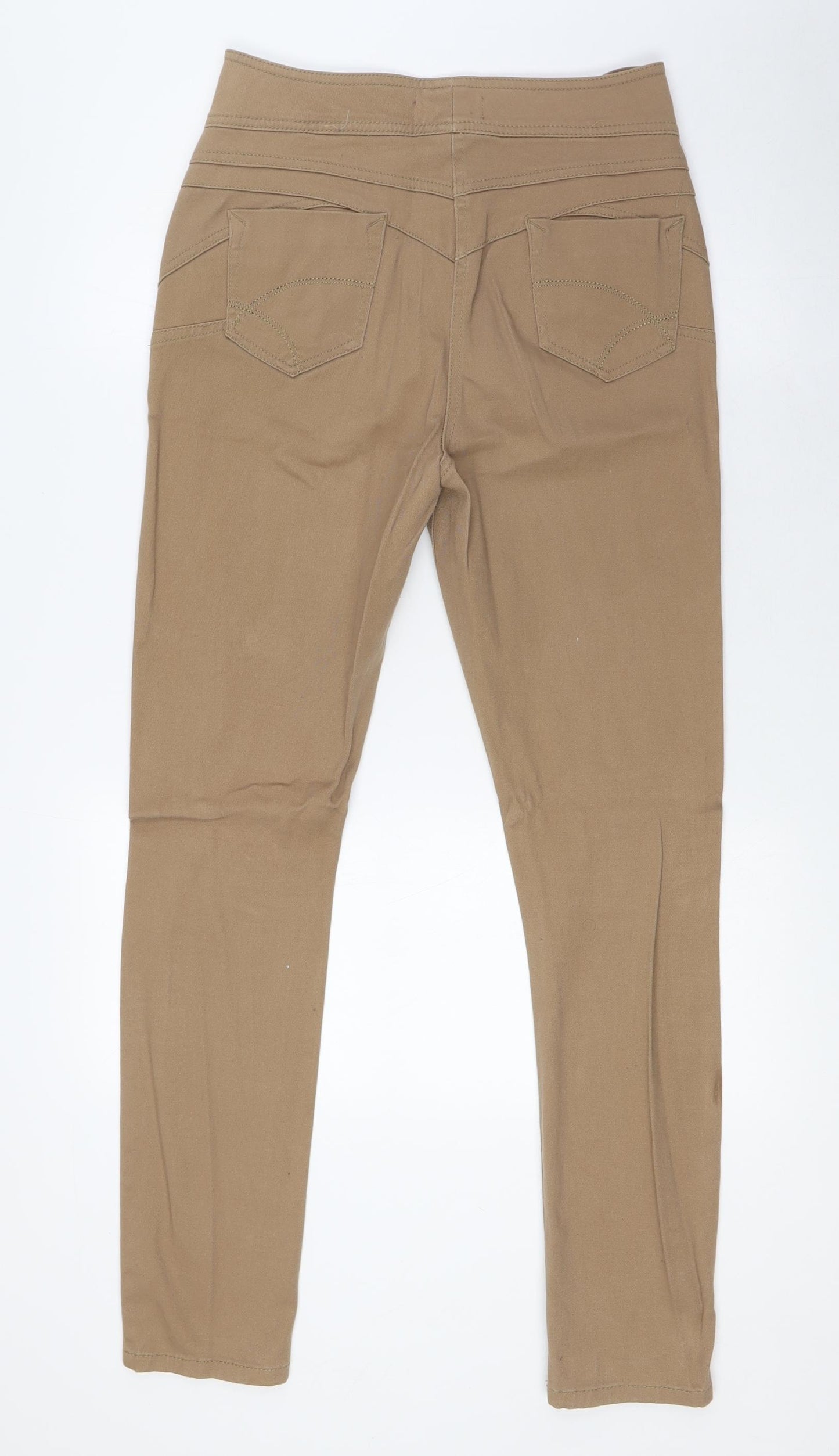 George Womens Beige Cotton Straight Jeans Size 12 L30 in Regular Zip