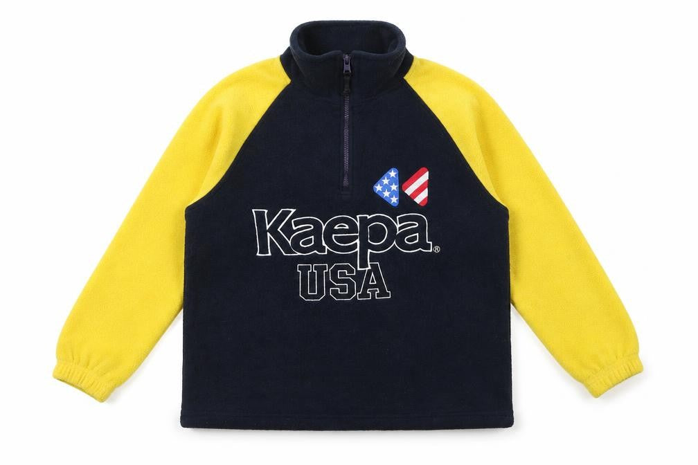 Front view of Kaepa boys’ blue 100% polyester pullover sweatshirt, size 15-16, years zip