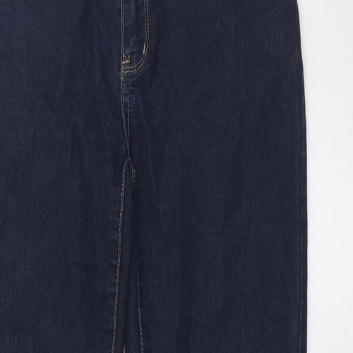Denim & Co. Womens Blue Cotton Skinny Jeans Size 10 L32 in Regular Zip