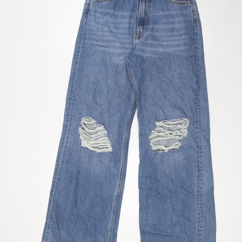 Divided Womens Blue Cotton Bootcut Jeans Size 8 L32 in Regular Zip