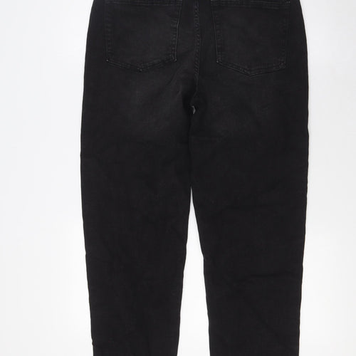 Pep&Co Womens Black Cotton Mom Jeans Size 12 L29 in Regular Zip