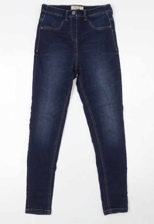 NEXT Girls Blue Cotton Skinny Jeans Size 12 Years L26 in Regular