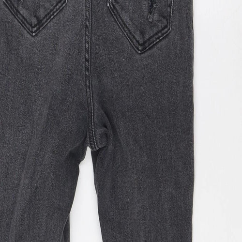 New Look Boys Black Cotton Skinny Jeans Size 14 Years L27 in Slim Zip - Raw Hem