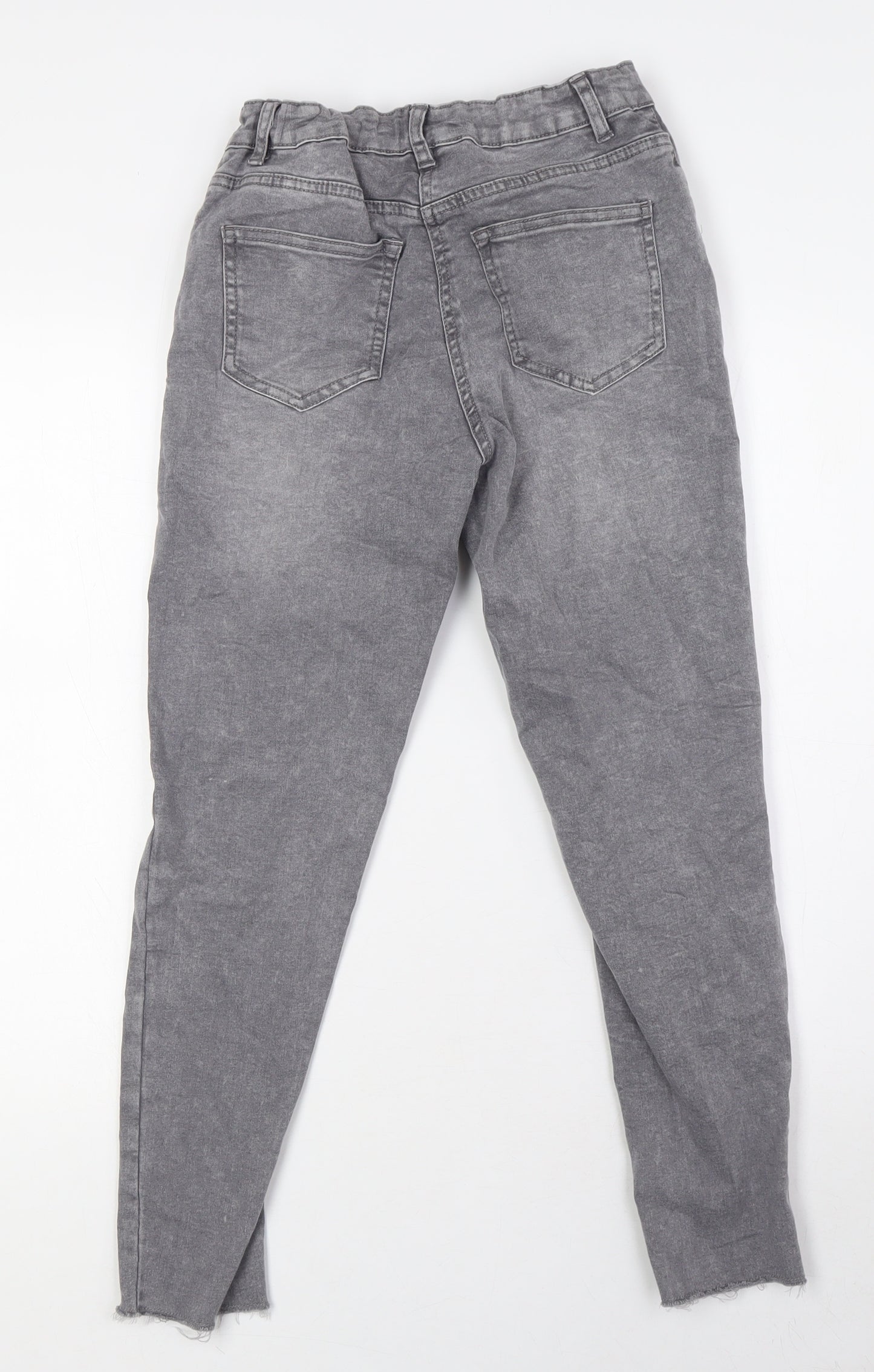 Candy Boys Grey Cotton Skinny Jeans Size 12 Years L25 in Regular Zip - Destressed