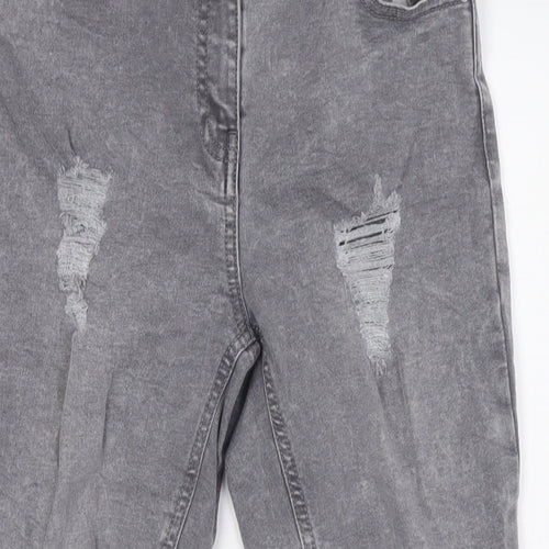 Candy Boys Grey Cotton Skinny Jeans Size 12 Years L25 in Regular Zip - Destressed