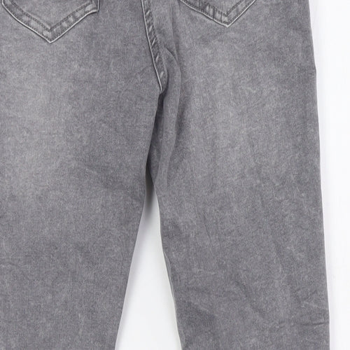 Candy Boys Grey Cotton Skinny Jeans Size 12 Years L25 in Regular Zip - Destressed