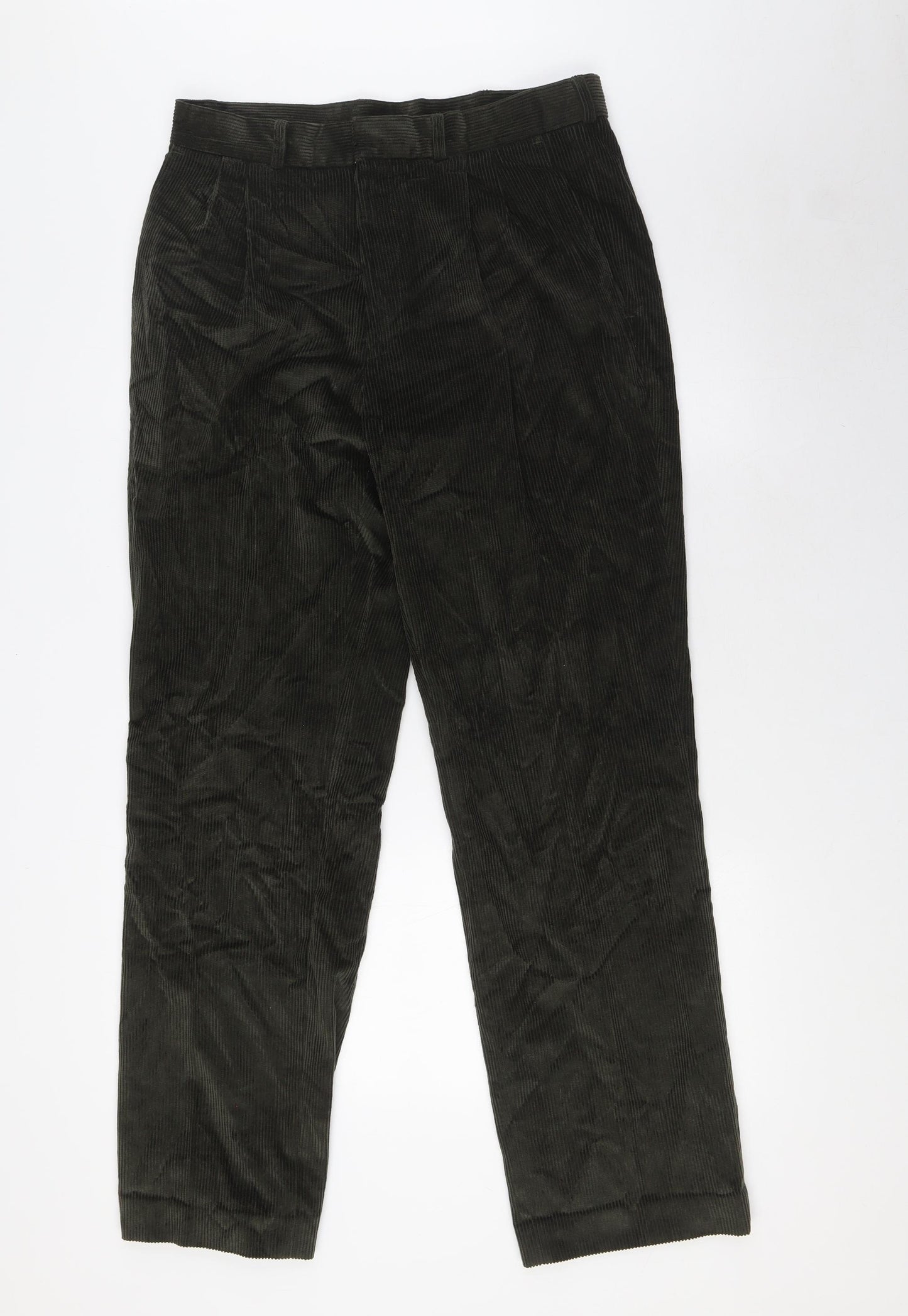 Berkertex Mens Green Cotton Trousers Size 32 in L31 in Regular Tie