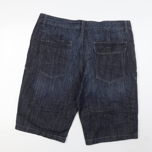 George Mens Blue Cotton Bermuda Shorts Size 40 in L15 in Regular Zip