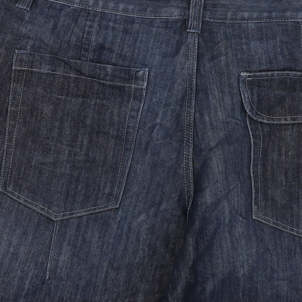 George Mens Blue Cotton Bermuda Shorts Size 40 in L15 in Regular Zip