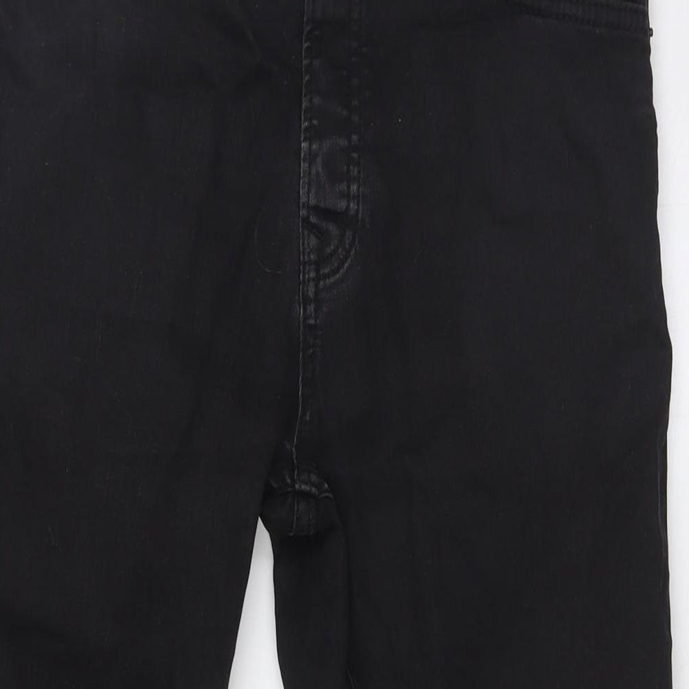 Topman Mens Black Cotton Straight Jeans Size 32 in L31 in Regular Zip