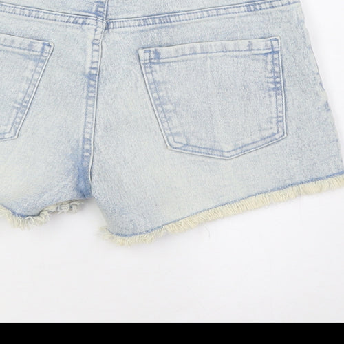 Denim & Co. Womens Blue Cotton Basic Shorts Size 8 L3 in Regular Zip