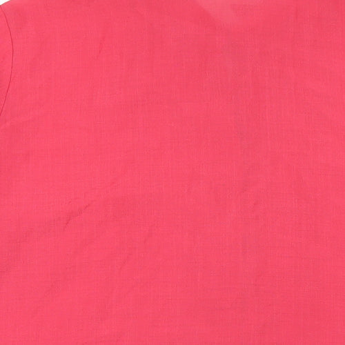 Marks and Spencer Womens Pink Polyester Basic Button-Up Size 22 Collared