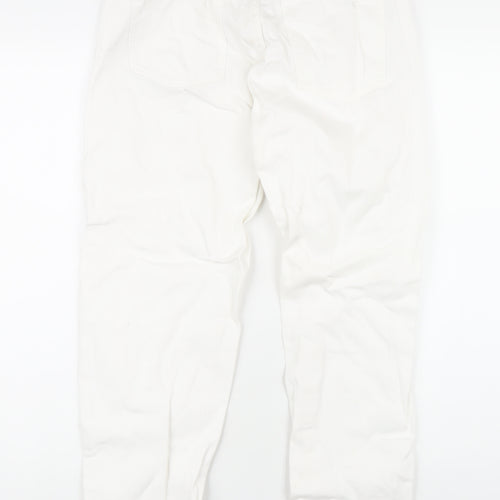 Uniqlo Womens White Cotton Straight Jeans Size 24 in L27 in Regular Zip