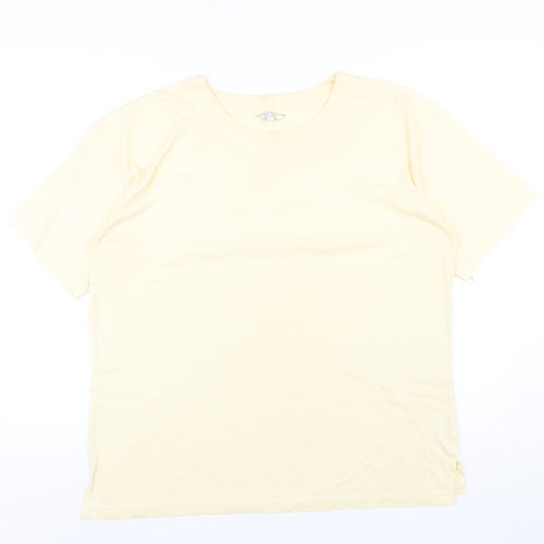 Prima Womens Yellow Polyester Basic T-Shirt Size 18 Round Neck