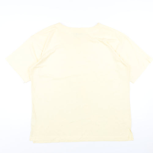 Prima Womens Yellow Polyester Basic T-Shirt Size 18 Round Neck