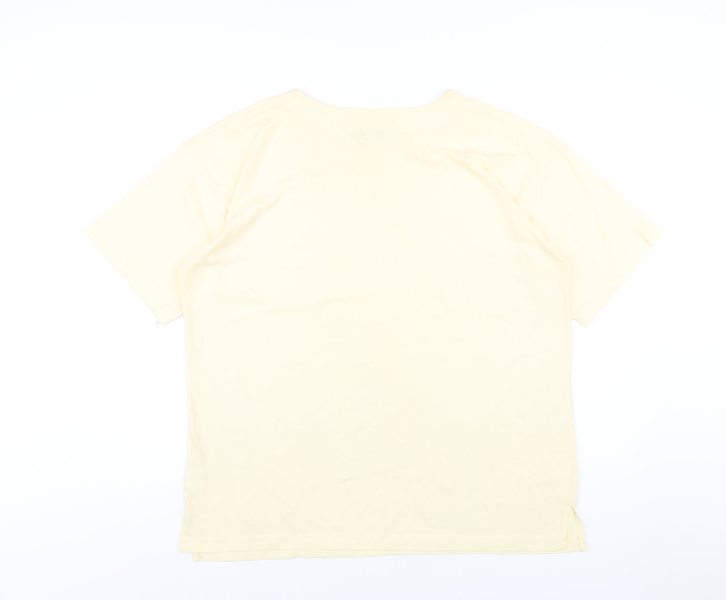 Prima Womens Yellow Polyester Basic T-Shirt Size 18 Round Neck