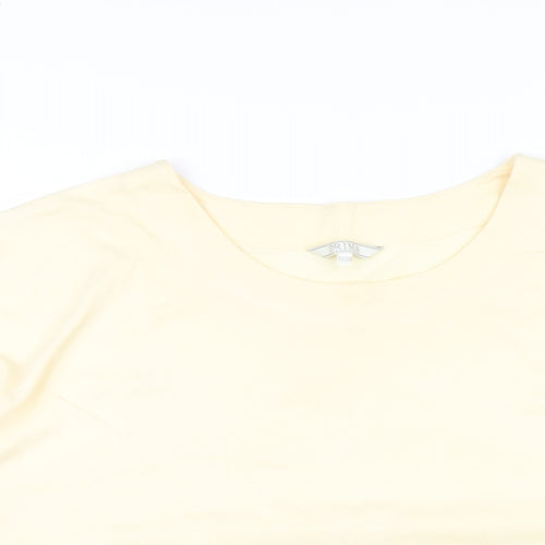 Prima Womens Yellow Polyester Basic T-Shirt Size 18 Round Neck