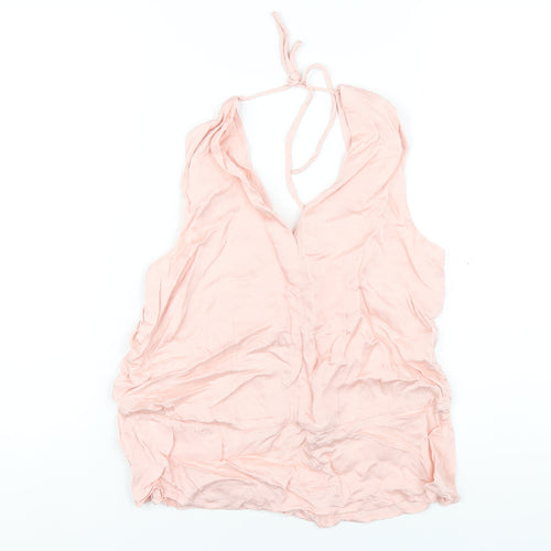 Everlane Womens Pink Viscose Basic Tank Size S V-Neck