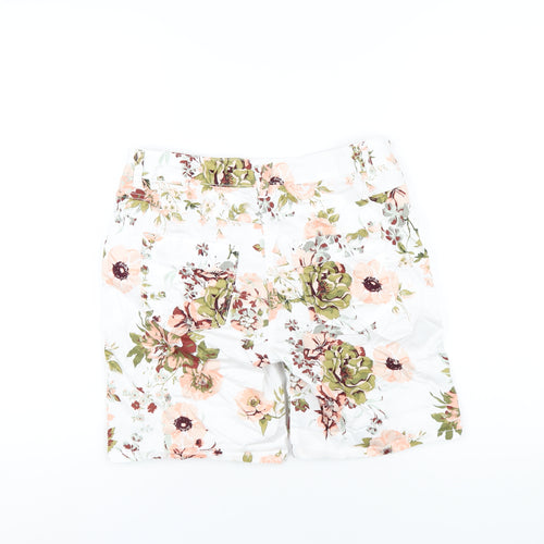 Rainbow Womens Multicoloured Floral Cotton Bermuda Shorts Size 10 L8 in Regular Button